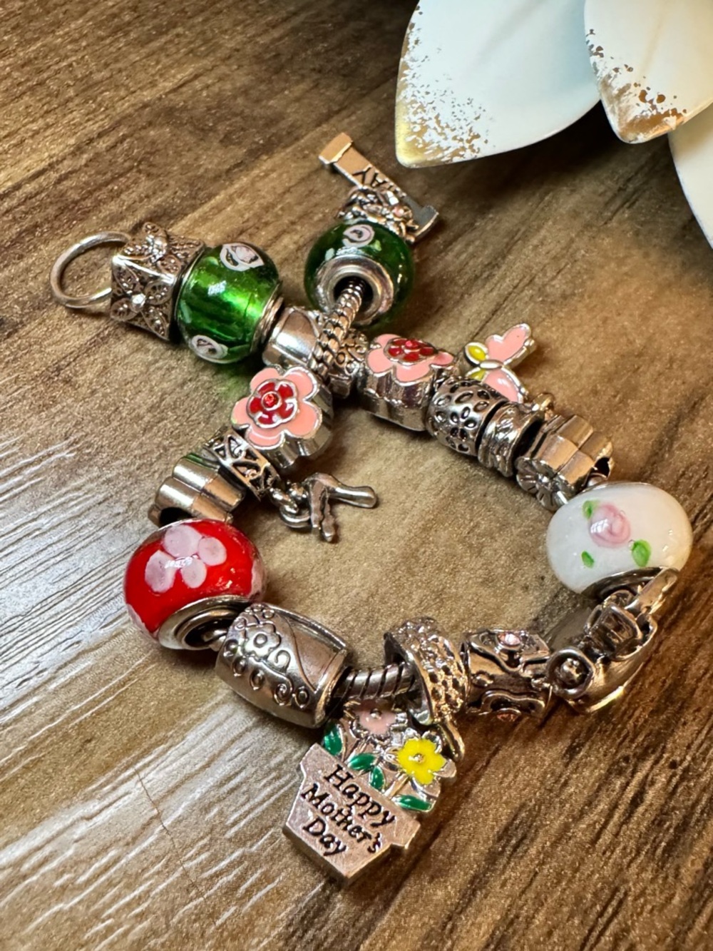 For Mom ♥️ Willabee & Ward Month of May Charms Bracelet w/Enamel and Glass Beads
